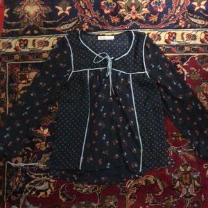 Abercrombie floral peasant blouse